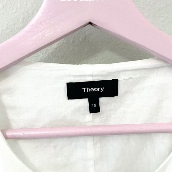 Theory White Bonza Spring Poplin Tank Dress in Size 10 - Picture 3 of 6